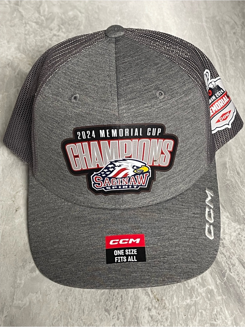 CCM Gray Saginaw Spirit 2024 Memorial Cup Champions Hat